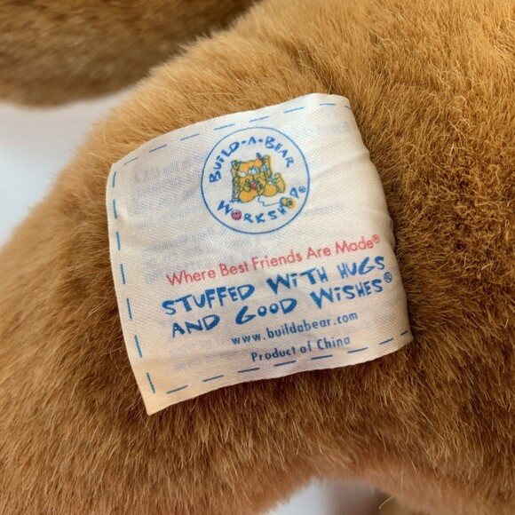 Build a Bear Workshop BABW Brown Teddy Bear Plush Stuffed 12" high Sitting Down - Picture 6 of 7